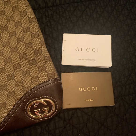 Authentic Gucci GG Monogram Brit Canvas Hobo Bag - Picture 5 of 12